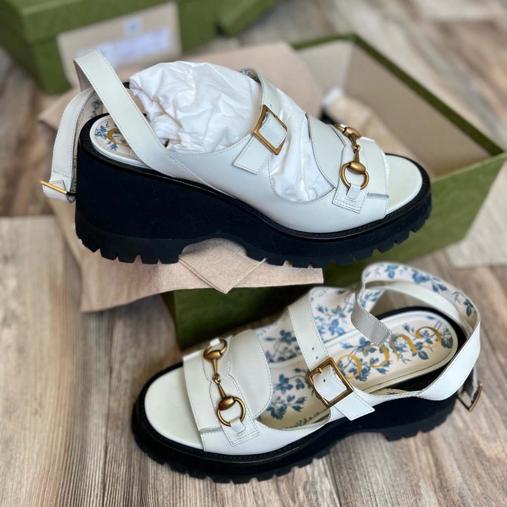Gucci white off lug sandals size 41/10-10.5 - Picture 14 of 14